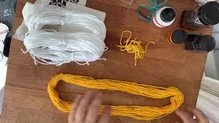 Tumeric dyed yarn