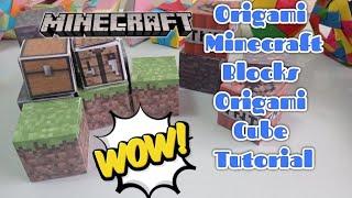 Origami Minecraft Block, Origami Cube Tutorial || Origami Minecraft || Makelist #3 || Colorfull Cube