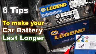 How to Make your Car BATTERY Last LONGER - 6 Tips! // IMPROVE Car Battery Life