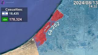 Israel-Hamas War: Every Day to October Mapped using Google Earth