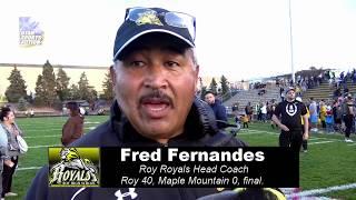 Utah Prep Football Playoffs: Fred Fernandes' (Roy Royals) Post-Game Interview | vs. Maple Mountain