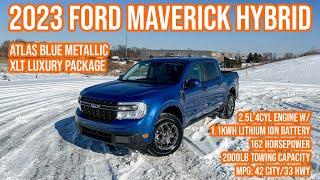 2023 Ford Maverick Hybrid XLT Lux Pkg - Atlas Blue Metallic w/ Navy Pier Interior