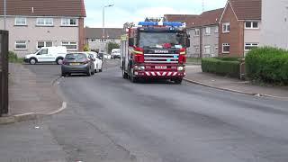 Scottish fire and rescue retained pump responding to house fire