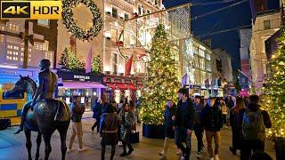 Christmas Lights in Posh Mayfair- 2024 | Central London Christmas Walk [4K HDR]