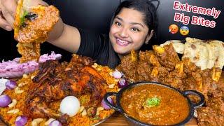 CHICKEN ROTISSERIE TANDOORI BIRYANI WITH SPICY MUTTON BHUNA AND BUTTER NAAN | EXTREMELY BIG BITES