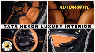 New Tata Nexon: Luxurious Light Tan Seat Covers & Steering Wheel Upgrade by Orchis | Tata Nexon