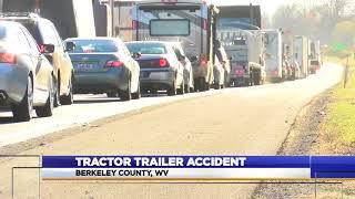 Tractor trailer overturns on route 81 in Berkeley County.