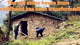 The transformation of the old stone house in childhood!#house #renovation#building