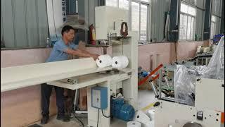 Manual toilet paper maxi roll cutting machine