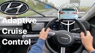 How to use adaptive cruise control on a Hyundai. Step by step demonstration.