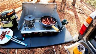 Winter Forest Camp Cook Polish Sausage VLOG