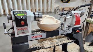 Nova Nebula Lathe -review and rough turn/coring Sweet Gum-