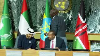 President Ruto arrival during a High Level Humanitarian Conference for the People of Sudan, Addis