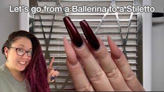 How to change the shape from a ballerina to a stiletto