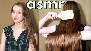 Long Hair Brushing Over Face ASMR - Flipping, Detangling, Nails on Scalp Silky Smooth Relaxing Brush