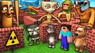 SURVIVAL MAZE of SPIONIRO GOLUBIRO vs TUNG TUNG SAHUR vs BALLERINA CAPPUCCINA in MINECRAFT animation