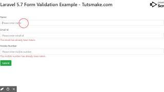 Laravel 5 7 Form Validation Example  - Tutsmake.com