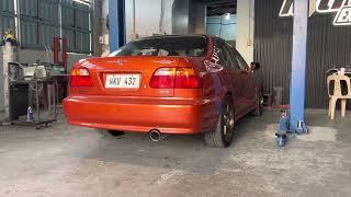 Full exhaust Honda Civic SIR muffler delete / G-pipe resonator and Tri -Y headers -Nitrofuze Garage