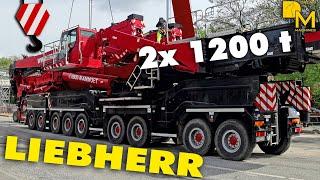 LIEBHERR LTM 11200-9.1 ️ 2x worlds largest telescopic all terrain crane heavy bridge demolition