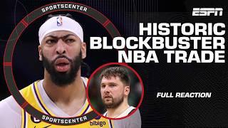  HISTORIC NBA TRADE  FULL REACTION to Anthony Davis-Luka Doncic blockbuster trade | SportsCenter