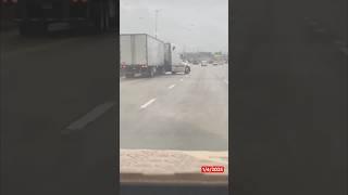 Tractor trailer sliding on I-425 in Kansas City, Missouri on Saturday #weather (1/4/2025) Via: NBC