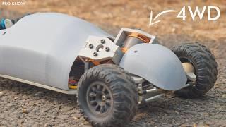 Handmade 4WD Powerful RC Car out of PVC Pipe - High Speed DIY RC Car with shock Absorbers