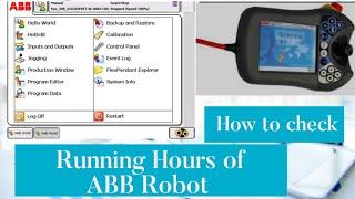 How to check the Running hours of ABB Robot from flexpendant