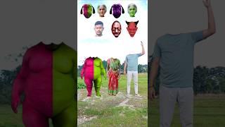 Red buddhi vs purple+bulu fatty dog & cute bro correct head matching with tu Radha meri main songs 