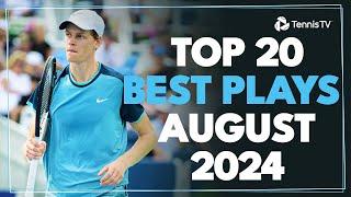 Sinner Takes A Tumble, Around The Net Shots & Tiafoe Tricks  | Top 20 Best Plays From August 2024