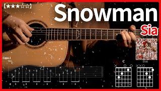 20.Snowman - Sia 【】 | Guitar tutorial | (TAB+Chords)