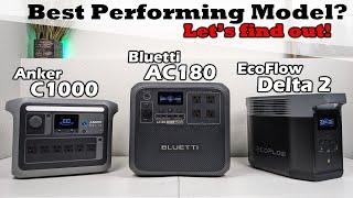 Bluetti AC180 - Anker C1000 - EcoFlow Delta 2 - HEAD TO HEAD! Which one WINS?!