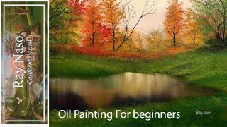 Oil painting for beginners | How to paint an Autumn Landscape using oil paints #1