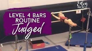 Gymnastics Level 4 Bars Routine Judged (Deductions Explained)