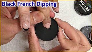 Dipping Black French Tip short Nails | Tony Huynh