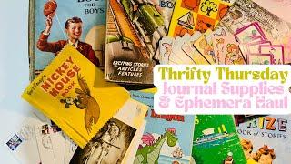 Junk Journal Supplies & Vintage Ephemera Thrift Haul | THRIFTY THURSDAY | Old books and paper!