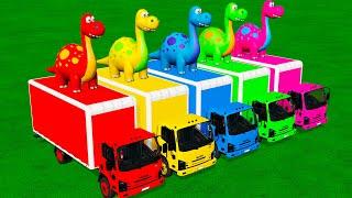 TRANSPORTING FIVE COLOR LIZARD PROTECTOR, DINO TRUCK, LIZARD POLICE, LIZARD AMBULANCE! - FS 22