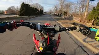 Riding my Crf150r through my town