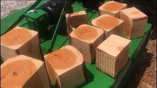 How I cut bowl blanks to sell online.. mahogany on the Norwood lm30 sawmill