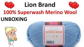 Lion Brand UNBOXING  100% Superwash Merino Wool - #lionbrand