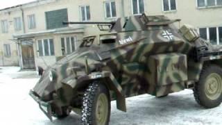 "LENI" goes home ! NEW SdKfz 222 German Armoured Car Sonderkraftfahrzeug Replica WW2 REENACTMENT