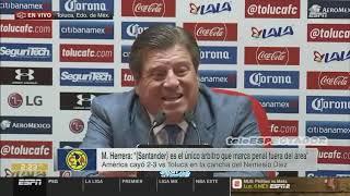 Asi reacciono Miguel Herrera al arbitraje de Luis E. Santander contra Toluca - SC