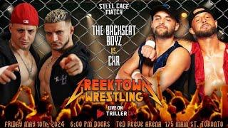 Greektown Wrestling: The Backseat Boyz vs CXR (Steel Cage Match)