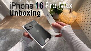  iPhone 16 Pro Max unboxing (Titanium Black) NEW Camera Button, accessories &Peak Design Mob Tripod