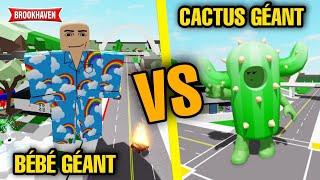 CACTUS GÉANT VS BÉBÉ GÉANT QUI DÉTRUIT LA VILLE DE BROOKHAVEN ! ROBLOX - BROOKHAVEN RP