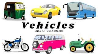 Vehicles vocabulary for kids - Transportation vocabulary