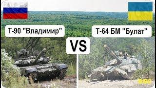 Украинский танк Т-64БМ Булат VS российский Т-90А Владимир.  Сравнение ТТХ и боевых возможностей