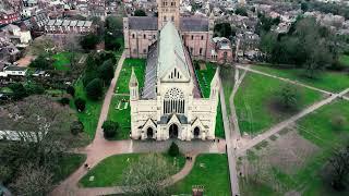 St Albans Cathedral Drone View