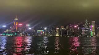 維港夜景，香港文化中心海旁