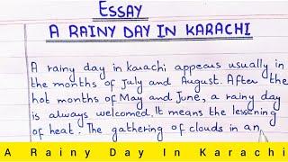 Essay A Rainy Day In Karachi || A Rainy Day