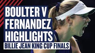 Highlights - Katie Boulter v Leylah Fernandez | GB v Canada - Billie Jean King Cup Finals 2024 | LTA